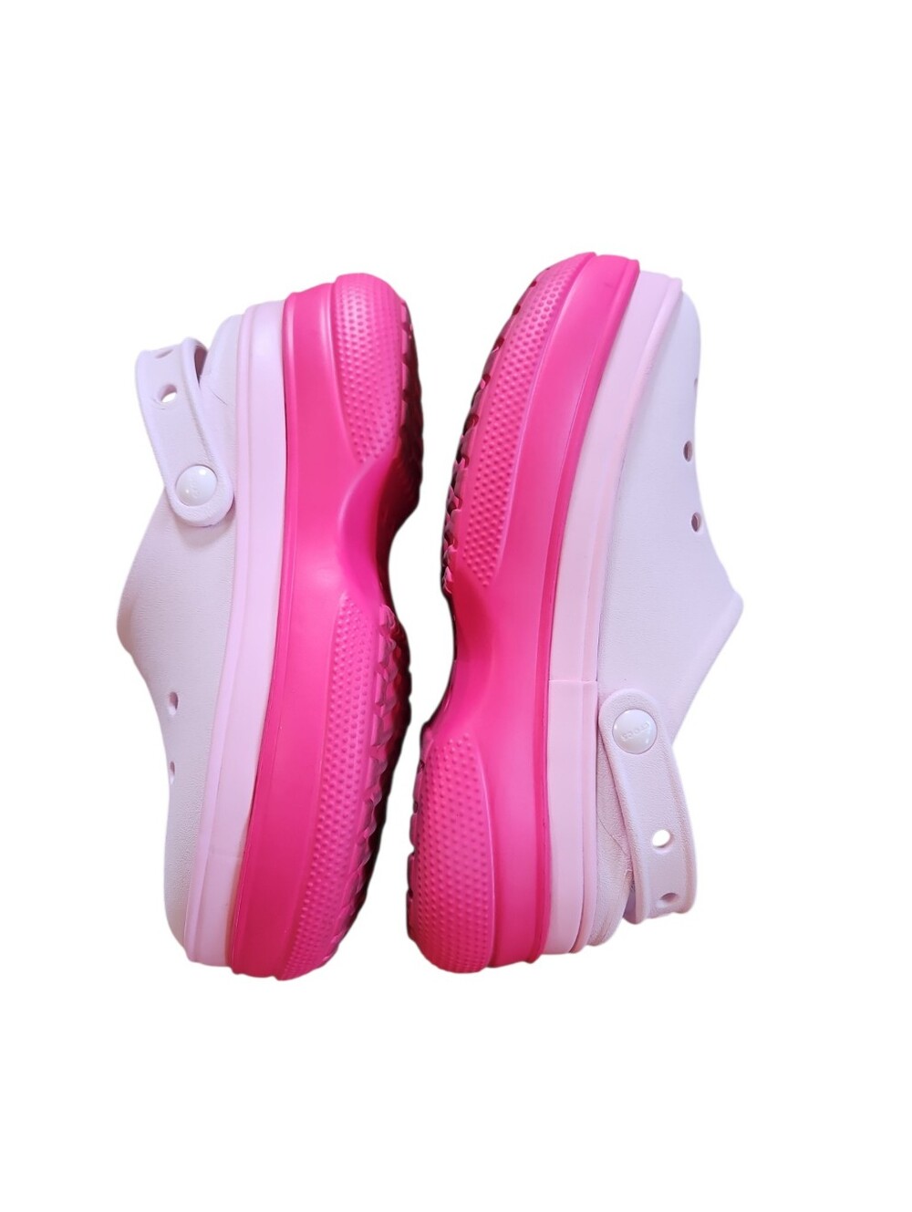 Crocs Classic Platform Clog – Women's 7 / Men's 5 – Pink & White - Picture 3 of 5
